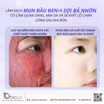 Gia công mặt nạ sủi bọt Việt Quất & Lựu Đỏ chuẩn Nhật